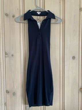 NWT Garage Navy Halter Polo Mini Dress